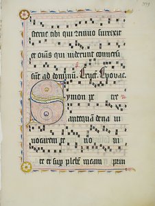 Manuskriptblad med initial S, fra et antifonarium, tysk, andet kvartal 1400-tallet. af Unbekannt