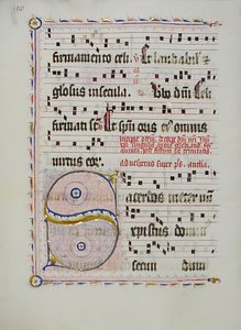 Manuskriptblad med initial S, fra et antifonarium, tysk, andet kvartal 1400-tallet. af Unbekannt
