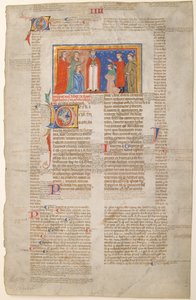 Manuskriptblad med ægteskabsscene, fra Decretals of Gregory IX, italiensk, ca. 1300. af Unbekannt