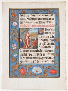 Manuskriptblad med opstandelsen, fra en timebog, ca. 1500. af Unbekannt