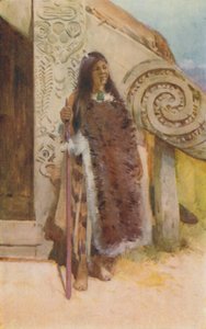 Maori i indfødt kostume, 1924 af Unbekannt