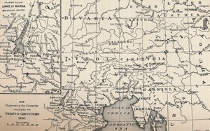 Kort, der illustrerer kampagnen forud for traktaten om Campo-Formio, 1797, 1896 af Unbekannt