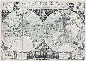Kort, der viser Drakes Voyage of Circumnavigation 1577-1580, 1923. af Unbekannt