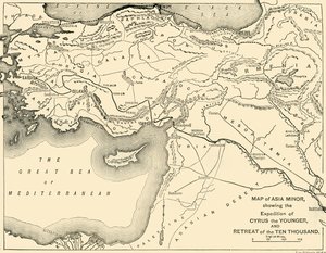 Kort over Lilleasien, Kyros den Yngres ekspedition og de ti tusindes tilbagetog, 1890. af Unbekannt