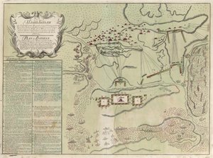 Kort over slaget ved Savuchny, 1739-1740 af Unbekannt