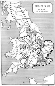 Kort over Storbritannien i 665, 1892 af Unbekannt