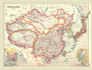 Kort over Kina og Japan, 1902. af Unbekannt