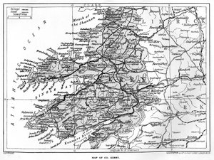 Kort over County Kerry, Irland, 1924-1926 af Unbekannt