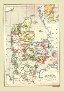Kort over Danmark, 1902. af Unbekannt