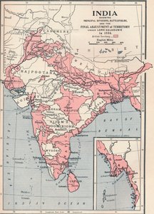 Kort over Indien i 1856 1906. af Unbekannt