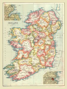 Kort over Irland, 1902. af Unbekannt