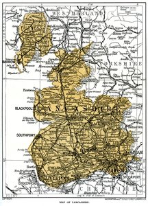 Kort over Lancashire, 1924-1926 af Unbekannt
