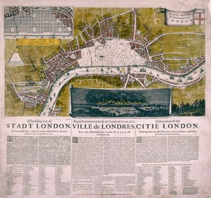 Kort over London, 1666 af Unbekannt