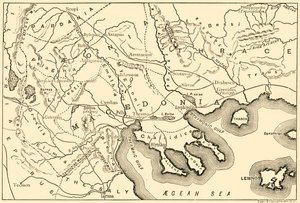 Kort over Makedonien og de tilstødende distrikter, 1890. af Unbekannt