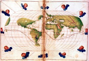 Kort over Magellans verdensrejse, 1519-1521 af Unbekannt