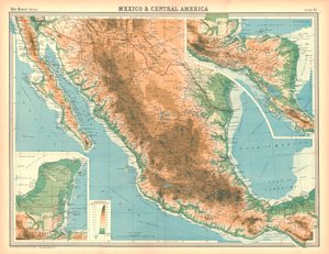 Kort over Mexico og Mellemamerika af Unbekannt