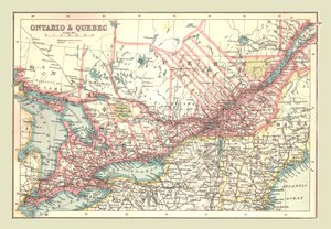 Kort over Ontario og Quebec, 1902. af Unbekannt