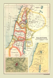 Kort over Palæstina, viser inddeling i stammer, 1902. af Unbekannt