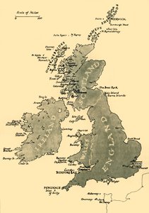 Kort over de britiske øer, 1946. af Unbekannt