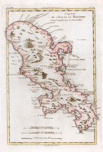 Kort over den caribiske ø Martinique, c1783 af Unbekannt