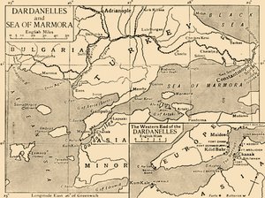 Kort over Dardanellerne og Marmarahavet, c1914, 1920. af Unbekannt