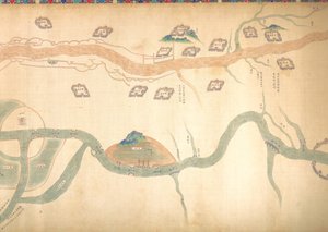 Kort over Canal Grande fra Beijing til Yangzi-floden, slutningen af det 18. eller begyndelsen af det 19. århundrede. af Unbekannt