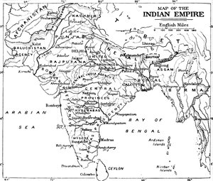 Kort over det indiske imperium, c1912 af Unbekannt