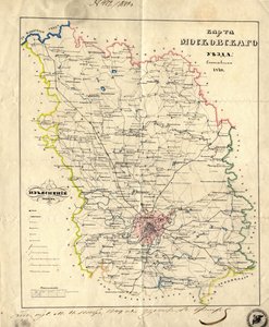 Kort over Moskva Governorate, 1849 af Unbekannt