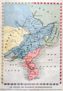 Kort over den russisk-japanske krig, 1904 af Unbekannt