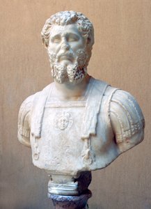Marmorbuste af romersk kejser Lucius Septimius Severus af Unbekannt
