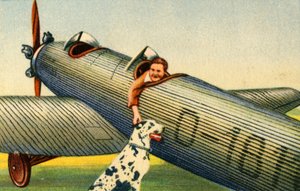 Marga von Etzdorf med sit fly, 1932. af Unbekannt