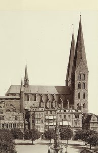 Marienkirche i Lübeck. Omkring 1900 af Unbekannt