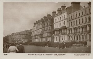 Marine Parade & Crescent Folkestone, slutningen af det 19.-begyndelsen af det 20. århundrede af Unbekannt