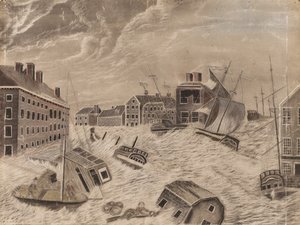 Market Square, Providence, Rhode Island, under den store septemberkuling, 1815, 1815. af Unbekannt