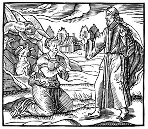 Maria Magdalene ser åbenbaringen af den opstandne Jesus Kristus, c1500 af Unbekannt