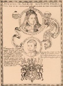 Mary, Queen of Scots 1542-1587 og King James VI og I 1566-1625, 1889 af Unbekannt