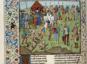 Massakre på de kristne efter slaget ved Nicopolis, ca 1470-1475. af Unbekannt