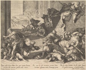 Massacre of the Innocents, reduceret og omvendt kopi efter Aegidius Sadeler, 16001629. af Unbekannt