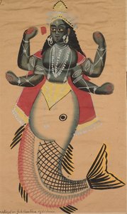 Matsya, fiskeinkarnation af Vishnu, 1500-tallet. af Unbekannt