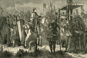 Matthias Corvinus og George Podiebrad i lejren før Spielberg, 1890. af Unbekannt