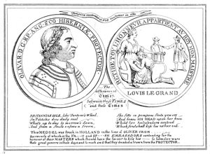 Medalje fra Oliver Cromwells tid, 1600-tallet af Unbekannt