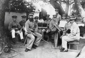 Medlemmer af et tysk Bando POW-lejrorkester i Tokushima Prefecture, ca. 1917. af Unbekannt