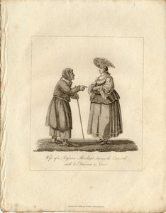 Købmands kone med sygeplejerske under Fasching, 1833 af Unbekannt