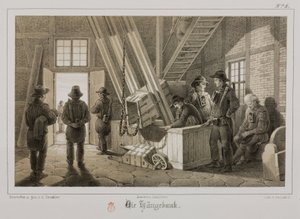 Minedrift, metalmalm Pithead af en mine, Tyskland, ca 1851 af Unbekannt