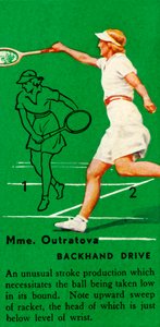Mme. Outratova - Backhand Drive, c1935. af Unbekannt