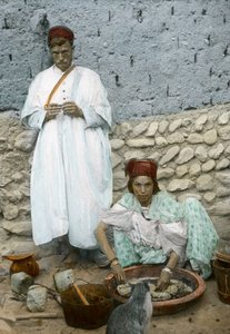 Mohamed Ben Ali og hans kone, El Kantara, Tunesien af Unbekannt