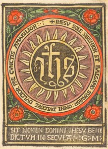 Monogram JHS i en flammende cirkel, ca. 1500. af Unbekannt