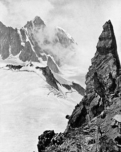 Mont Maudit set fra Aiguille Marbrees, Alperne, tidligt i det 20. århundrede af Unbekannt
