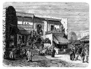 Det mauriske kaffehus ved Sidi Bou Said, Tunis, c1890 af Unbekannt