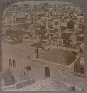Muslimsk kvarter i Jerusalem, fra den engelske skole, ca. 1900 af Unbekannt